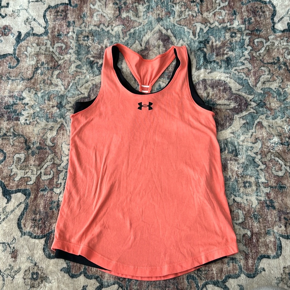 Under Armour two in one tank top girls medium